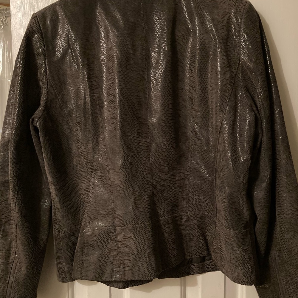 Olive Leather Jacket - Picture 2 of 5